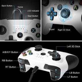 img 3 attached to FUXINYA Wired Controller for Xbox One/One S/One X/One Elite/Windows 10, PC Gamepad Controller with Headphone Jack - Upgraded Version (2020) - White (Wired)