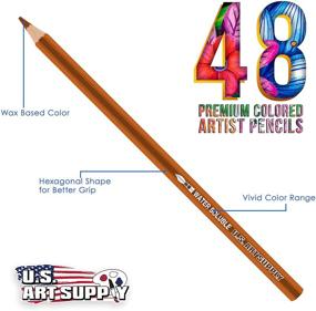 img 3 attached to 🎨 Artist Grade Water Soluble Colored Pencil Set - U.S. Art Supply, 48 Pieces, 7 Inch Full Sized Pencils