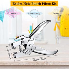 img 3 attached to 🔧 Grommet Eyelet Pliers: 3/16 Inch Punch Tool with 200 Metal Eyelets for Card, Paper, and Canvas - Portable Handheld Grommet Setting Tools (Silver and Golden)