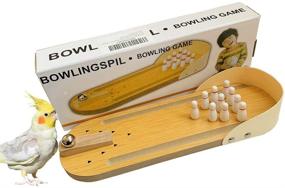 img 4 attached to 🐦 PINVNBY Parrot Bird Wooden Mini Desktop Bowling Toy for Intelligent Training & Enrichment Game - Perfect for Parakeets, Finches, Budgies, Cockatiels, Conures, Love Birds, and Amazon Parrots