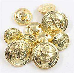 img 3 attached to Premium 11-Piece Naval Anchor Crest Metal Blazer Button Set for Gold Blazer, Suits, Sport Coat, Uniform, Jacket