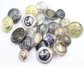 img 1 attached to Premium 11-Piece Naval Anchor Crest Metal Blazer Button Set for Gold Blazer, Suits, Sport Coat, Uniform, Jacket