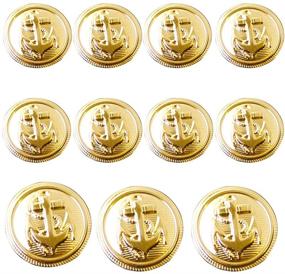 img 4 attached to Premium 11-Piece Naval Anchor Crest Metal Blazer Button Set for Gold Blazer, Suits, Sport Coat, Uniform, Jacket