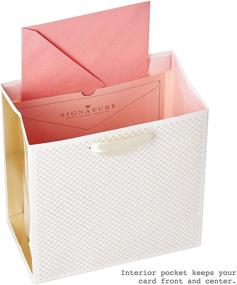 img 1 attached to 🎁 Hallmark Signature 7" Medium Birthday Gift Bag: Elegant Pink Flowers Design with Tissue Paper