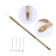 🧵 set of 4 ventilating needles with 1 brass holder for lace wig needle logo