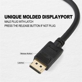 img 3 attached to CableCreation Displayport to Displayport Cable 10 Feet - High-Quality DP to 🔌 DP Cable, Gold Plated with Latch, 4K@60Hz & 2K@144Hz Support, 3M Length, Black