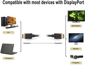 img 2 attached to CableCreation Displayport to Displayport Cable 10 Feet - High-Quality DP to 🔌 DP Cable, Gold Plated with Latch, 4K@60Hz & 2K@144Hz Support, 3M Length, Black