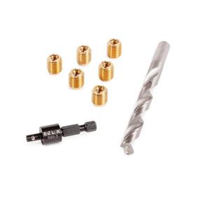 img 2 attached to 🔩 E-Z LOK 400-4 Threaded Inserts for Wood, Brass, Includes 1/4-20 Knife Thread Inserts (5), Drill & Installation Tool - Complete Installation Kit