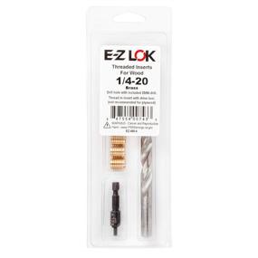 img 4 attached to 🔩 E-Z LOK 400-4 Threaded Inserts for Wood, Brass, Includes 1/4-20 Knife Thread Inserts (5), Drill & Installation Tool - Complete Installation Kit