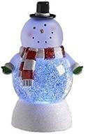 🎅 magical led snowman glitterdome: stunning color-changing christmas decoration логотип