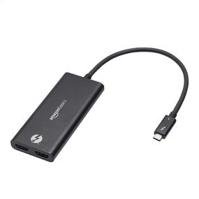 img 4 attached to 🔌 Amazon Basics Thunderbolt 3 to Dual HDMI Adapter - Thunderbolt Certified, 4K@60Hz for iMac, iPad Pro, PC, Laptops: Enhance Display Connectivity