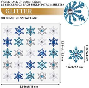 img 3 attached to ❄️ Christmas 3D Snowflake Stickers - 200 Pieces Diamond Snowflake Decoration Stickers for Holiday Envelopes, Winter Crafts - 4 Color Options