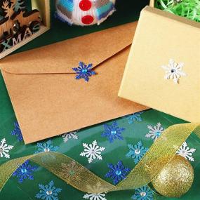 img 1 attached to ❄️ Christmas 3D Snowflake Stickers - 200 Pieces Diamond Snowflake Decoration Stickers for Holiday Envelopes, Winter Crafts - 4 Color Options