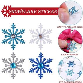 img 2 attached to ❄️ Christmas 3D Snowflake Stickers - 200 Pieces Diamond Snowflake Decoration Stickers for Holiday Envelopes, Winter Crafts - 4 Color Options