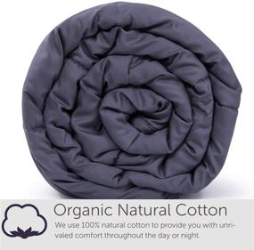 img 3 attached to 🛏️ Premium Class Cotton Weighted Blanket for Adults (48X72, 20 lbs, Twin Size, Dark Grey) - Organic Cooling Cotton &amp; Premium Glass Beads – Designed in USA - Heavy Cool Weighted Blanket for Hot &amp; Cold Sleepers