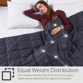 img 2 attached to 🛏️ Premium Class Cotton Weighted Blanket for Adults (48X72, 20 lbs, Twin Size, Dark Grey) - Organic Cooling Cotton &amp; Premium Glass Beads – Designed in USA - Heavy Cool Weighted Blanket for Hot &amp; Cold Sleepers
