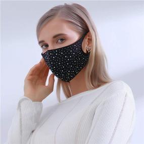 img 4 attached to 💎 Glamorous Rhinestone Face Mask: Sparkle & Style for Women - Perfect for Halloween Masquerade Party, Reusable & Washable