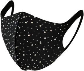 img 3 attached to 💎 Glamorous Rhinestone Face Mask: Sparkle & Style for Women - Perfect for Halloween Masquerade Party, Reusable & Washable