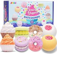 dessert design bath bombs: 8 pcs fizzy bath bombs for kids' 🛁 fun moisture spa, perfect gifts for girls and women on easter, christmas & valentines logo