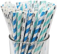 🍼 just artifacts premium biodegradable disposable drinking paper straws - 100pcs, baby boy, eco-friendly logo