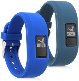 img 4 attached to ⌚ kwmobile Small Silicone Watch Strap Set for Garmin Vivofit jr. / jr. 2-2X TPU Fitness Tracker Sports Band
