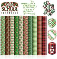 🎁 10-piece 12x12" pre-printed infusible transfer ink sheets with christmas halloween buffalo plaid pattern for mug press, coaster, and tote bag blanks - sublimation paper logo