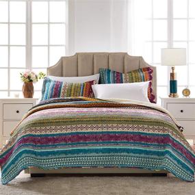 img 3 attached to 🌵 Vibrant Southwest Quilt Set - Greenland Home Siesta Collection, Full/Queen (3 Piece)