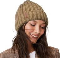 furtalk women's winter fleece lined beanie - cable knit chunky beanies snow cap logo