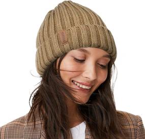 img 4 attached to FURTALK Women's Winter Fleece Lined Beanie - Cable Knit Chunky Beanies Snow Cap