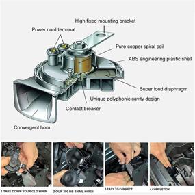 img 2 attached to 🚂 GoldenPlayer 300DB Super Loud Train Horn: Ultimate Sound for Trucks, Trains, Boats, and Cars