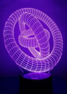 loveboat 3d ring night light led illusion lamp: color changing bedside table lamp with rings-in-rings design - perfect home decor and gift логотип