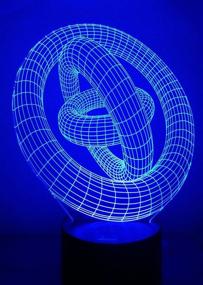 img 1 attached to Loveboat 3D Ring Night Light LED Illusion Lamp: Color Changing Bedside Table Lamp with Rings-in-Rings Design - Perfect Home Decor and Gift