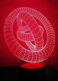 img 2 attached to Loveboat 3D Ring Night Light LED Illusion Lamp: Color Changing Bedside Table Lamp with Rings-in-Rings Design - Perfect Home Decor and Gift