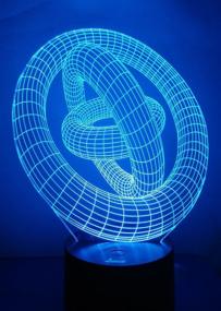 img 3 attached to Loveboat 3D Ring Night Light LED Illusion Lamp: Color Changing Bedside Table Lamp with Rings-in-Rings Design - Perfect Home Decor and Gift