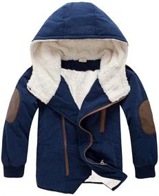 img 4 attached to Cotton Padded Jacket Hooded Outerwear Boys' Clothing for Jackets & Coats