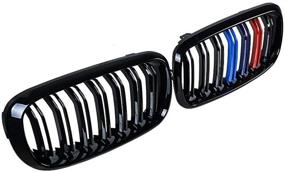 img 3 attached to SNA M Color F15 Grill For X5 F15 X6 F16 X5M X6M 2014-2019 (Double Slats ABS Gloss Black Kidney Grill