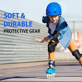 img 3 attached to 🦋 Premium Kids Protective Gear Set for Safe Skating, Cycling, and More - Soft Knee Pads, Elbow Pads, Wrist Guards for Toddlers and Children (Butterfly Black, M)