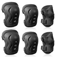 🦋 premium kids protective gear set for safe skating, cycling, and more - soft knee pads, elbow pads, wrist guards for toddlers and children (butterfly black, m) logo