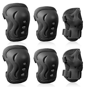 img 4 attached to 🦋 Premium Kids Protective Gear Set for Safe Skating, Cycling, and More - Soft Knee Pads, Elbow Pads, Wrist Guards for Toddlers and Children (Butterfly Black, M)