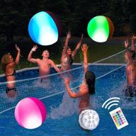 🏖️ eyewalk 18" led beach ball toy: 16 color lights for pool games & outdoor fun - perfect for teens, adults, and family parties! логотип