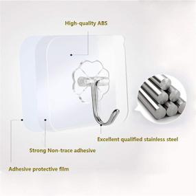 img 2 attached to 🧰 Reusable Stainless Steel Adhesive Kitchen Hangers for Improved Organization