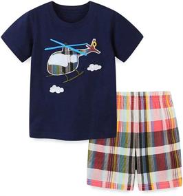img 4 attached to Helicopter Sheeve T Shirt Undershirt Toddlers Boys' Clothing and Clothing Sets