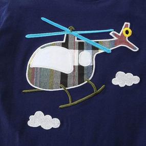 img 1 attached to Helicopter Sheeve T Shirt Undershirt Toddlers Boys' Clothing and Clothing Sets