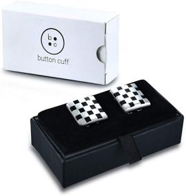 img 1 attached to Enhance Your Style with BUTTONCUFF Black Silver Button Covers