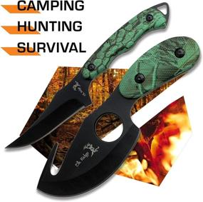 img 2 attached to 🔪 Elk Ridge Outdoors 2-PC Fixed Blade Hunting Knife Set - Premium Skinner and Gut Hook Blades for Hunting, Camping, and Survival - ER-300CA, 7-Inch/6.5-Inch Overall