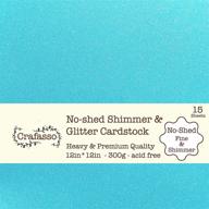 ✨ crafasso non-shedding shimmer glitter cardstock, 12x12 inches, 300gsm, pack of 15 sheets in light blue logo