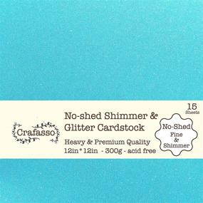 img 3 attached to ✨ Crafasso Non-Shedding Shimmer Glitter Cardstock, 12x12 Inches, 300GSM, Pack of 15 Sheets in Light Blue