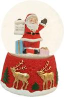 mesmerizing christmas melodies: lightahead santa checking his list musical snow globe water ball, featuring santa claus logo