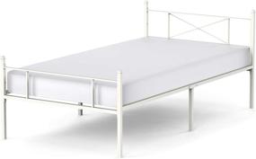 img 1 attached to 🛏️ White Twin Bed Frame with Headboard and Footboard - Single Platform Bedframe with Storage, No Box Spring Needed for Boys and Girls by HAAGEEP