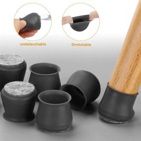 img 2 attached to 🪑 36 Pieces Silicone Chair Leg Caps - Furniture Foot Protectors - Table Feet Covers for Easy Movement - Stool Leg Floor Protectors to Prevent Scratches and Reduce Noise (Medium, Black)